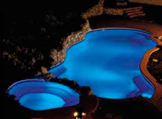 Lámpara intellibrite en azul.