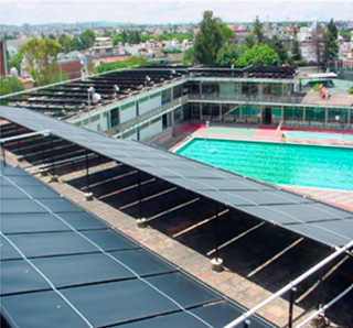 1150 m² de colectores solares para Deportivo Club Alpha 2 de Puebla